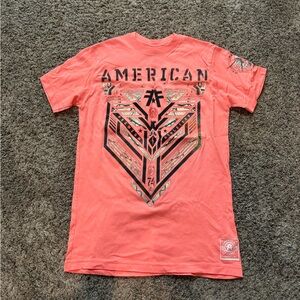 American Fighter Coral and Black Tee